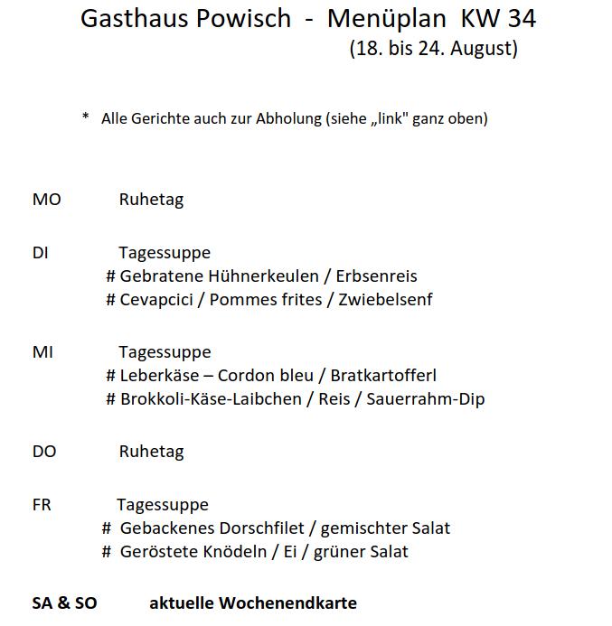 aktueller Menüplan
